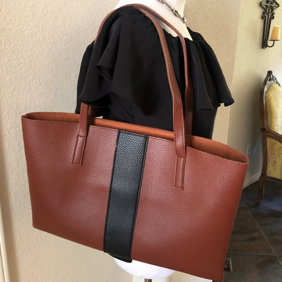 Vince Camuto Handbags - Vince Camuto Tote Bag Vegan Desert Red Computer